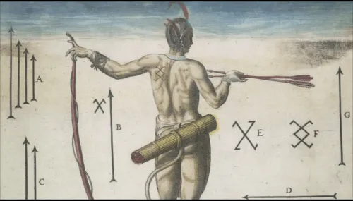 British Library example 7, nude man with arrows